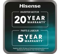 Hisense KitchenFit 5i Series WD5I1245BBRH Wifi Connected 12Kg/8Kg Heat Pump Washer Dryer with 1400 rpm - Black - A Rated [Wash&Dry], A Rated [Wash Only], Black