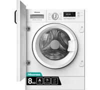 Hisense 3 Series WF3M841BWI Integrated 8kg Washing Machine with 1400 rpm - White - A Rated, White
