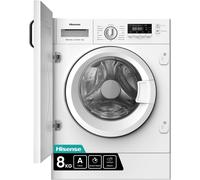Hisense 3 Series WF3M841BWI Intergrated 8 KG Front Load Washing Machine - Durable Inverter | Quick Wash Baby Care | Wool - 14 Washing Programs 1400 RPM White- Energy Rating A