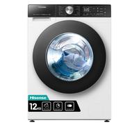 Hisense WF5S1245BW Freestanding 12 KG Front Load Inverter Washing Machine with Auto Dose WiFi Enabled Steam Wash 19 Programs 1400 RPM White Energy Rat