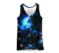 Hiser Men Vest Sports Tank Top Gym Athletic Fitness Muscle Bodybuilding Summer Sleeveless T Shirt Run Tank XXS-4XL - Funny 3D Printed (Universe,L)