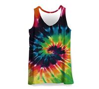 Hiser Mens Vest, Colorful Tie-Dye Gradient Printed Sports Tank Top Gym Athletic Fitness Muscle Bodybuilding Summer Sleeveless T Shirt Run Tank - XXS-4XL (C,3XL)
