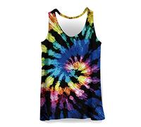 Hiser Mens Vest, Colorful Tie-Dye Gradient Printed Sports Tank Top Gym Athletic Fitness Muscle Bodybuilding Summer Sleeveless T Shirt Run Tank - XXS-4XL (G,XL)