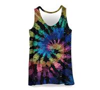 Hiser Mens Vest, Colorful Tie-Dye Gradient Printed Sports Tank Top Gym Athletic Fitness Muscle Bodybuilding Summer Sleeveless T Shirt Run Tank - XXS-4XL (E,3XL)