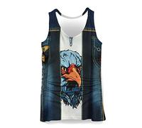 Hiser Mens Vest Sports Tank Top Funny 3D Printed Summer Sleeveless T-Shirt, Gym Athletic Fitness Muscle Bodybuilding Run Tank XXS-4XL (Cowboy owl,4XL)