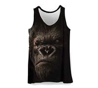 Hiser Mens Vest Sports Tank Top Gym Athletic Fitness Muscle Bodybuilding Summer Sleeveless T Shirt Run Tank - Funny 3D Animal Printed (Orangutan,3XL)