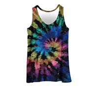 Hiser Mens Vest Tops Summer, Colorful Tie-Dye Print Tank Top Fitness Muscle Bodybuilding Sleeveless T Shirt Run Tank Gym Sports Athletic - XXS-4XL (Style 2,L)