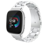 Hiseus Band Compatible with Google Fitbit Versa 4 3, Stylish Metal Wristband Suitable for Men and Women, silver, Talla única