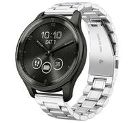 Hiseus Bracelet Compatible with Garmin Vivomove Sport Style Trend, Chic Metal Replacement Strap for Men and Women (Silver)