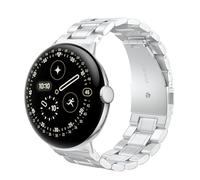 Hiseus Bracelet Compatible with Google Pixel Watch 4 3 2 1 45 mm 41 mm, Elegant Metal Bracelet for Men and Women (Silver, Pixel 4/3 45 mm)