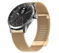 Hiseus Metal Strap Compatible with Withings ScanWatch 42 mm, Stainless Steel Adjustable Replacement Strap Compatible with Withings Steel HR 40 mm/Steel HR Sports Bracelet (Gold)