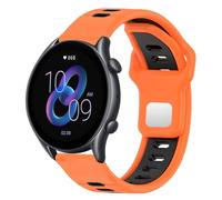 Hiseus Strap Compatible with Amazfit GTR 3 Pro 46mm, Soft Silicone Replacement Sport Bracelet, Orange/Black, One Size