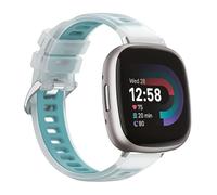 Hiseus Strap Compatible with Google Fitbit Versa 4 Transparent Silicone Sport Wristband for Watches, blue, One Size
