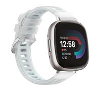 Hiseus Strap Compatible with Google Fitbit Versa 4 Transparent Silicone Sport Wristband for Watches, white, One Size
