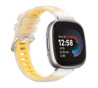 Hiseus Strap Compatible with Google Fitbit Versa 4 Transparent Silicone Sport Wristband for Watches, lemon tree, One Size