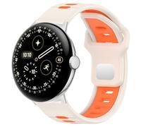 Hiseus Strap Compatible with Google Pixel Watch 4 3 2 1 45mm 41mm, Sport Breathable Soft Silicone Replacement Straps, Polar Star/Orange, Pixel 4/3 45mm