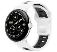 Hiseus Strap Compatible with Google Pixel Watch 4 3 2 1 45mm 41mm, Sport Breathable Soft Silicone Replacement Straps, Black White, Pixel 4/3 45mm
