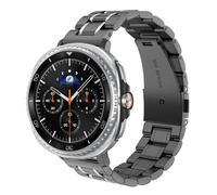 Hiseus Strap Compatible with Samsung Galaxy Watch 8 Classic 46 mm, Chic Metal Bracelet Suitable for Men and Women (Black/Silver)