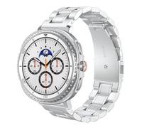 Hiseus Strap Compatible with Samsung Galaxy Watch 8 Classic 46 mm, Chic Metal Bracelet Suitable for Men and Women (Silver)