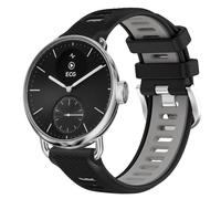 Hiseus Strap Compatible with Withings ScanWatch 2 38mm 42mm Sport Replacement Bands, Black-Grey, ScanWatch 2/1 38mm