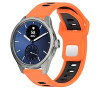 Hiseus Strap Compatible with Withings ScanWatch 2 38mm 42mm Sport Replacement Bands, Orange/Black, ScanWatch 2/1 42mm