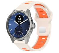 Hiseus Strap Compatible with Withings ScanWatch 2 38mm 42mm Sport Replacement Bands, Polar Star/Orange, ScanWatch 2/1 42mm