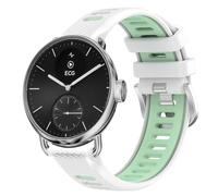 Hiseus Strap Compatible with Withings ScanWatch 2 38mm 42mm Sport Replacement Bands, White-Green, ScanWatch 2/1 38mm
