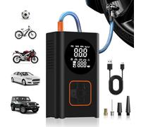 Hisewen Car Tyre Inflator Air Compressor, Portable Cordless Tyre Pump with Digital Pressure Gauge 150PSI 4000mAh Electric Air Pump with LED Lights for Car, Bike, Motorbike, Ball