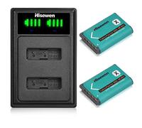 Hisewen NP-BX1 Battery (Pack of 2) and Dual USB Charger for Sony ZV-1, ZV-1F, Cyber-Shot DSC-RX100, DSC-RX100 II/III///////WA, DSC-RX100M II, RX1, HX80, HX90V, HX95, HX99, HX350, HDR-CX405