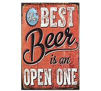 HISIMPLE Fashion Letter of The Best Beer is an Open one Tin Sign Vintage Nordic Style Wall Decor Thanks Giving Day Gift