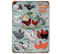 HISIMPLE Fresh Eggs Chicken Metal Sign Farm Meat Collection Tin Poster Vintage Home Wall Plaque Painting Craft Farm House Decor (9#)