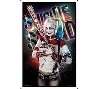 HISIMPLE Retro Metal Tin Sign 8x12 inches Suicide Squad & Pulp Fiction Movie Poster Wall Art for Home