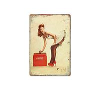 HISIMPLE Retro Sexy Girls Metal Tin Sign,Pin Up Girl Poster,Sexy Women Vintage Metal Poster for Men Women,Wall Decor for Bars,Restaurants,Cafes Pubs,12x8 Inch (style 6)