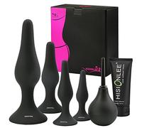 Hisionlee Toys Sexy 5pcs Anal Plug Set Medical Silicone sensualit Anal Toys Black