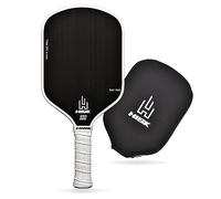 HISK RAV PRO Pickleball Paddle - Ultimate HIGH END 16mm Japanese Toray T700 Raw Carbon Fiber CFS w/Excellent GRIT Roughness Texture, Aero Dynamic Curve, USAPA Approved, Non Slip Grip