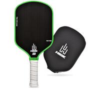 HISK RAV PRO Pickleball Paddle - Ultimate HIGH END 16mm Japanese Toray T700 Raw Carbon Fiber CFS w/Excellent GRIT Roughness Texture, Aero Dynamic Curve, USAPA Approved, Non Slip Grip