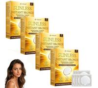 Hiskin Sunless Instant Bronze Tanning Microneedle Patch, 7 Pcs Sun Free Glow Micro Needle Patch, Hiskin Tanning Patches, Natural Self Tan Patches for All Skin Types (4 PCS)