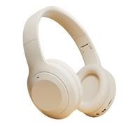 Hislaves Bluetooth Headphones Wireless On-Ear Headphones Noise Cancelling Over Ear Audio for Music Play Built-in Microphone TF Card Support Beige