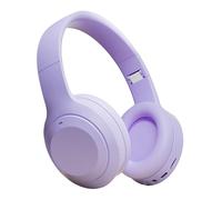 Hislaves Bluetooth Headphones Wireless On-Ear Headphones Noise Cancelling Over Ear Audio for Music Play Built-in Microphone TF Card Support Purple