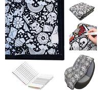 Hislaves DIY Coloring Blanket with Markers, 50" x 60" Arts and Crafts Color Your Own Blanket You Can Color Fuzzy Velvet Blankets Washable Creative Personalized Cozy Home (E)