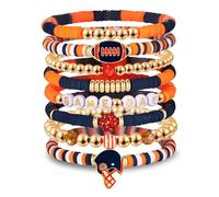 Hislaves Game Day Bracelet - Football Bracelets & Bohemian Chic Bracelets,8/9 Pack Stackable Game Team Jewelry Accessories for Team Party Favors (E)