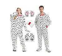 Hislovy Dalmatian Costume Women Men Animal Onesie Adult Pyjamas Onesie for Carnival Halloween Party (M)