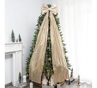 Hismir Christmas Tree Topper Bow，67x16 Inch Extra Large Room Decor Ribbon Bow for Wedding Engagement Birthday Party，Giant Xmas Bow Decorations for Home Wreath Door Wall(Champagne Gold)