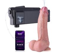 Hismith 29cm Squirting Realistic Thick Dildo, Huge Fat Dildo with APP Controlled Automatic Lube Launcher, Lubricant Applicator with Silicone Realistic Dildo with Suction Cup Base, Adult Sex Toys