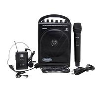 HISONIC HS120BT HL Portable PA System with Wireless Microphones and Lithium Rechargeable Battery and Car Cable Bluetooth Connected with Cell Phones and Pads Black