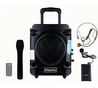 Hisonic HS700 True RMS 35 Watts Rechargeable & Portable PA System with Built-in VHF Wireless Microphones, Bluetooth Connected with Cellphone,Pad,Music Player/Recorder & FM Radio, Color Black