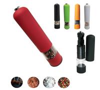 HIsource Electric Salt and Pepper Grinder - One-Handed Battery Operated Kitchen Spice Grinder for Home, Best Electric Pepper Mill Grinder, TikTok Electric Salt and Pepper Shaker. (Red)
