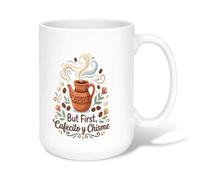 Hispanic Culture Coffee Quote Clay Pot Ceramic Coffee Mug 15oz | Latino Heritage Theme, Coffee Cup, Traditional Pottery Art, Coffee Beans And Sugar Cubes, Warm Beverage Ritual