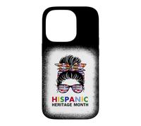 Hispanic Heritage Month all Countries Flags Messy Bun Women Case for iPhone 14 Pro