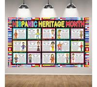 Hispanic Heritage Month Banner Latin American Backdrop Latinx Heritage Decor Spanish Classroom Decorations and Supplies for Classroom Home-71×43''